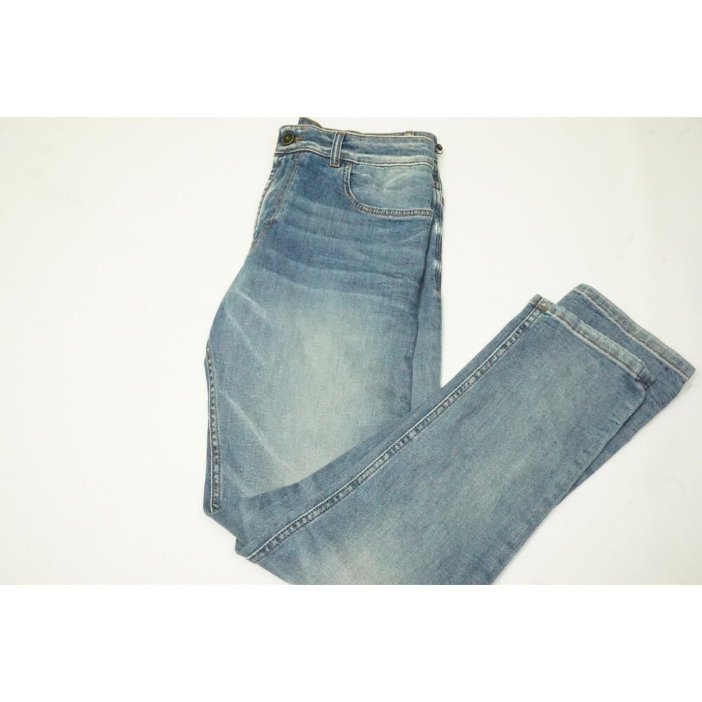 Isaia Napoli Medium Wash Distressed Cotton Blue Jeans Denim Jeans 48 Brand New